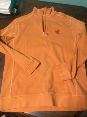 Tommy Bahama Orange Mickey logo Relax Half-Zip Sweatshirt